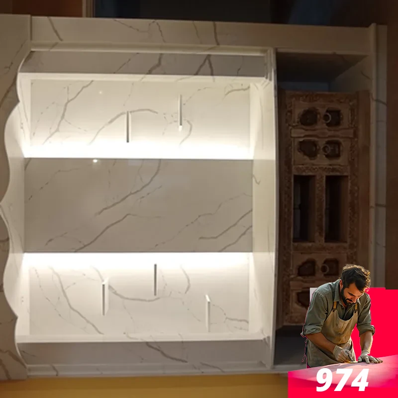 Le quartz apporte un effet moderne, belle réalisation malgré un léger retard dans la pose.